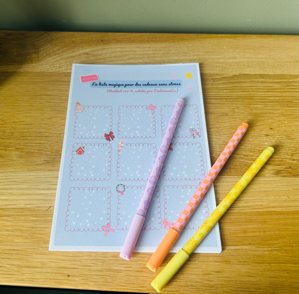 Petit bloc bleu "Ma Wish List"