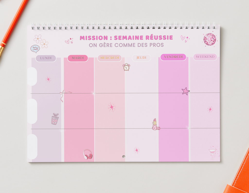 Organisateur de semaine – Version Luxe (total couleur)