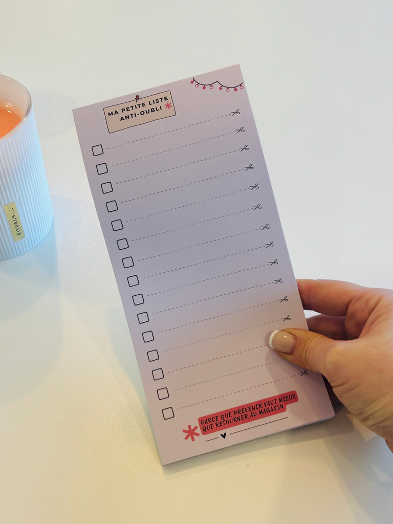 Liste pour courses anti oubli