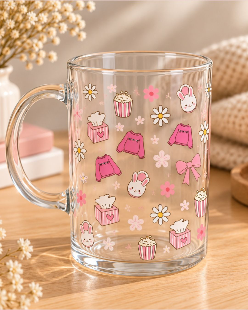 Tasse en verre – Mon petit cocon 🩷