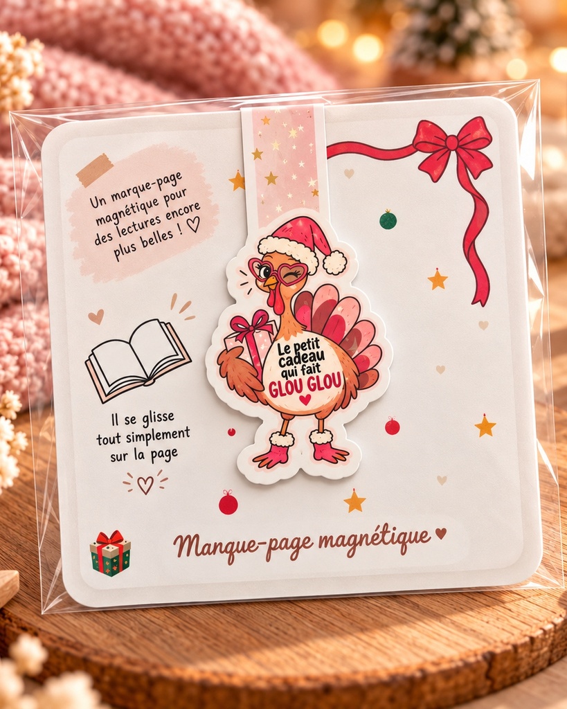 Marque-page magnétique « Le petit cadeau qui fait glou glou » Petit cadeau