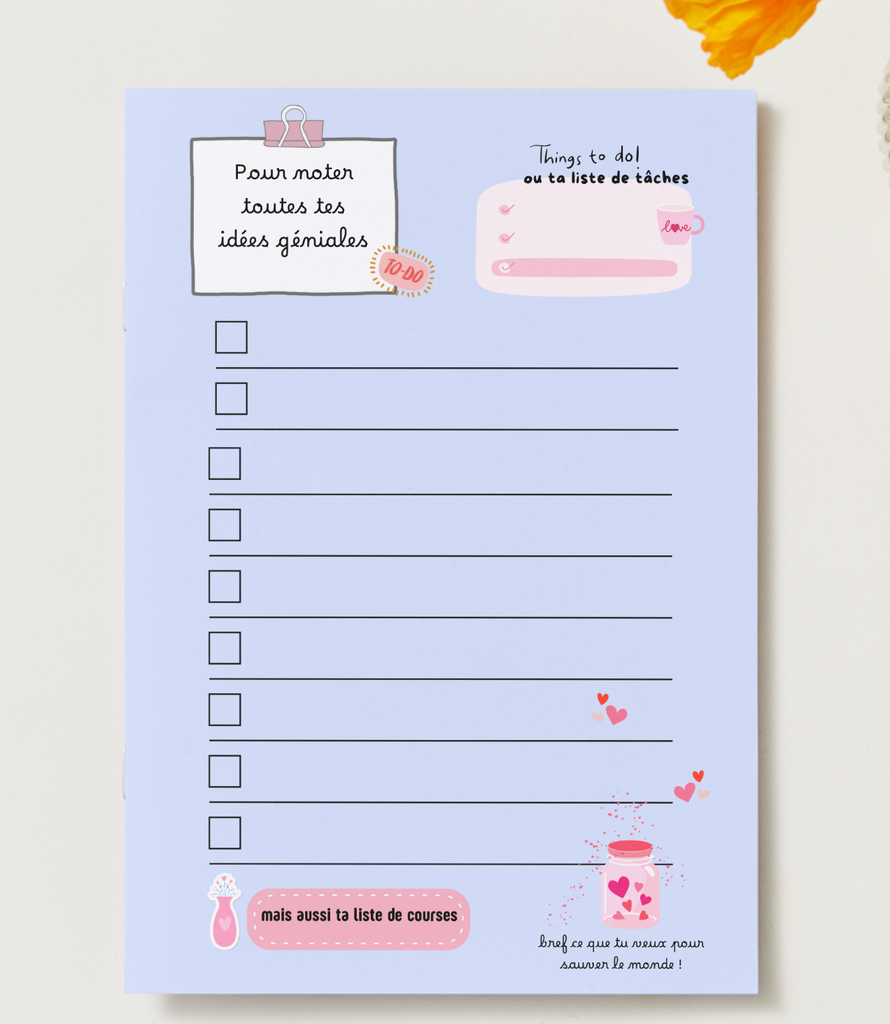 Bloc -notes pour noter toutes tes idées géniales