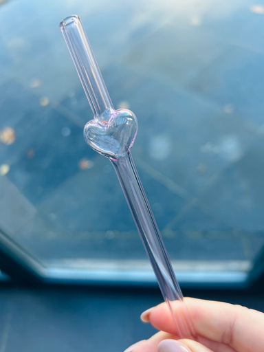 Pailles Coeur en verre